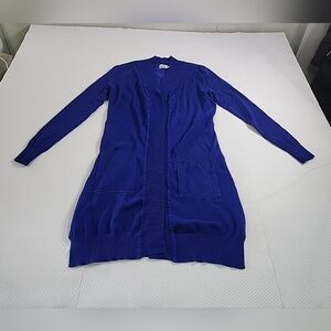 Cielo Long Sleeve Open Front Cardigan Size Small Blue